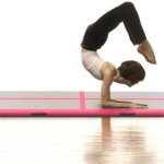 Vidaxl tapis gonflable de gymnastique avec pompe 600x100x10cm pvc rose