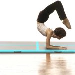Vidaxl tapis gonflable de gymnastique avec pompe 700x100x10cm pvc vert