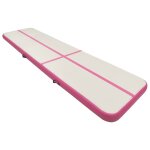 Vidaxl tapis gonflable de gymnastique avec pompe 700x100x15cm pvc rose