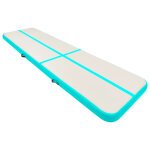 Vidaxl tapis gonflable de gymnastique avec pompe 700x100x15cm pvc vert