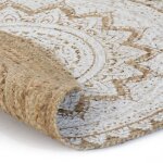 Vidaxl tapis jute tress imprim 90 cm rond