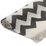 Vidaxl tapis kilim coton 120 x 180 cm avec motif noir / blanc Vidaxl tapis kilim coton 120 x 180 cm avec motif noir / blanc