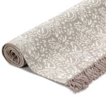 Vidaxl tapis kilim coton 120 x 180 cm avec motif taupe