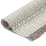 Vidaxl tapis kilim coton 120 x 180 cm avec motif taupe Vidaxl tapis kilim coton 120 x 180 cm avec motif taupe