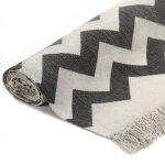 Vidaxl tapis kilim coton 160 x 230 cm avec motif noir / blanc Vidaxl tapis kilim coton 160 x 230 cm avec motif noir / blanc