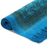 Vidaxl tapis kilim coton 160 x 230 cm avec motif turquoise