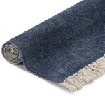 Vidaxl tapis kilim coton 200 x 290 cm bleu