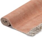 Vidaxl tapis kilim coton 200 x 290 cm rose
