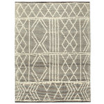 Vidaxl tapis en laine tisse  la main 120x170 cm noir / blanc