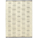 Vidaxl tapis en laine tisse  la main 140x200 cm blanc / noir