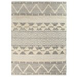 Vidaxl tapis laine tisse  la main 160x230 cm blanc / gris / noir / marron
