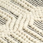 Vidaxl tapis en laine tisse  la main 80x150cm blanc / noir