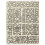 Vidaxl tapis en laine tisse  la main 80x150cm noir / blanc