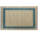 Vidaxl tapis fait  la main jute bleu 80x160 cm