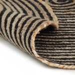 Vidaxl tapis fait à la main jute avec design de spirale noir 120 cm Vidaxl tapis fait à la main jute avec design de spirale noir 120 cm