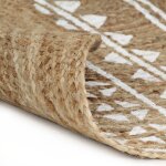 Vidaxl tapis fait  la main jute avec imprim blanc 150 cm