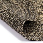 Vidaxl tapis fait � la main jute noir et naturel 120 cm