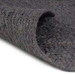 Vidaxl tapis fait  la main jute rond 120 cm gris fonc