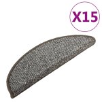 Vidaxl tapis de marches d'escalier 15 pcs anthracite 56x20 cm