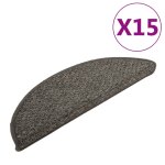 Vidaxl tapis de marches d'escalier 15 pcs anthracite 65x25 cm