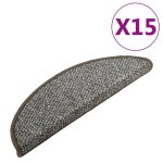 Vidaxl tapis de marches d'escalier 15 pcs anthracite 65x25 cm