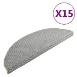 Vidaxl tapis de marches d'escalier 15 pcs gris 65x25 cm