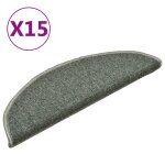 Vidaxl tapis de marches d'escalier 15 pcs vert fonc 56x17x3 cm