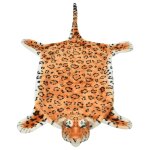 Vidaxl tapis en peluche en forme de lopard 139 cm marron
