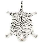 Vidaxl tapis en peluche en forme de tigre 144 cm blanc