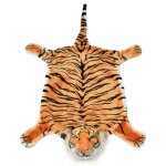 Vidaxl tapis en peluche en forme de tigre 144 cm marron