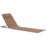 Vidaxl tapis de plage pliables 2 pcs acier et tissu marron Vidaxl tapis de plage pliables 2 pcs acier et tissu marron