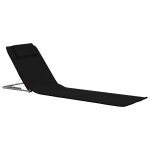 Vidaxl tapis de plage pliables 2 pcs acier et tissu noir Vidaxl tapis de plage pliables 2 pcs acier et tissu noir