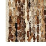 Vidaxl tapis � poils cuir v�ritable 120x170 cm marron / blanc