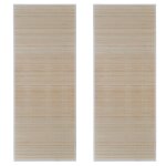 Vidaxl tapis rectangulaires bambou naturel 2 pcs 120x180 cm