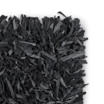 Vidaxl tapis shaggy cuir vritable 120 x 170 cm gris