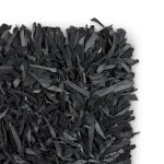 Vidaxl tapis shaggy cuir vritable 190 x 280 cm gris