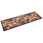 Vidaxl tapis de sol de cuisine lavable marron caf 45x150 cm