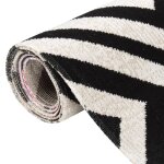 Vidaxl tapis  tissage plat d'extrieur 100x200 cm noir et beige