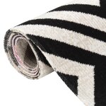 Vidaxl tapis  tissage plat d'extrieur 80x250 cm noir et beige