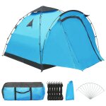 Vidaxl tente de camping escamotable 3 personnes bleu