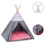Vidaxl tente pour chats avec sac peau de pche gris 60x60x70 cm