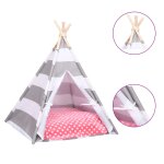 Vidaxl tente pour chats avec sac peau de pche rayures 60x60x70 cm