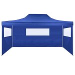 Vidaxl tente pliable avec 3 parois 3 x 4, 5 m bleu