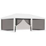Vidaxl tente de réception avec 4 parois latérales en maille 4x6m blanc Vidaxl tente de réception avec 4 parois latérales en maille 4x6m blanc