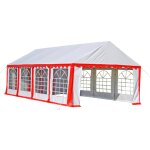Vidaxl tente de rception 8 x 4 m rouge