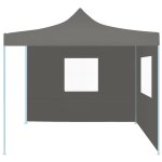 Vidaxl tente de rception escamotable avec 2 parois 3x3 m anthracite