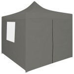 Vidaxl tente de rception escamotable avec 4 parois 3x3 m anthracite