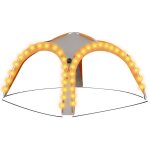 Vidaxl tente de rception  led et 4 parois 3, 6x3, 6x2, 3 m gris / orange
