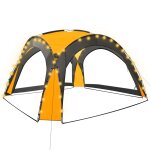 Vidaxl tente de rception avec led et 4 parois 3, 6x3, 6x2, 3 m jaune