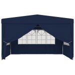 Vidaxl tente de rception avec parois latrales 4x4 m bleu 90 g / m